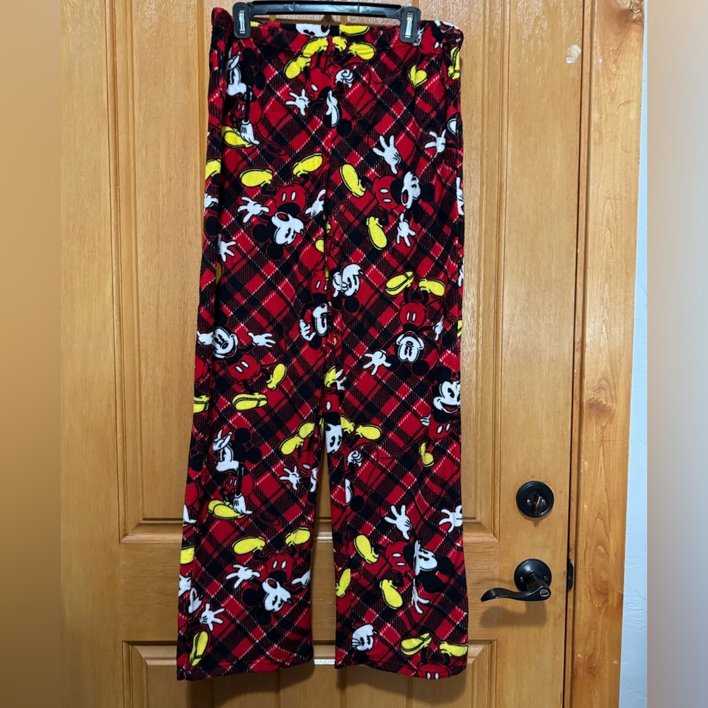 Disney Mickey Mouse Woman’s Large Pajama Pants - Red and Black/ Soft plush